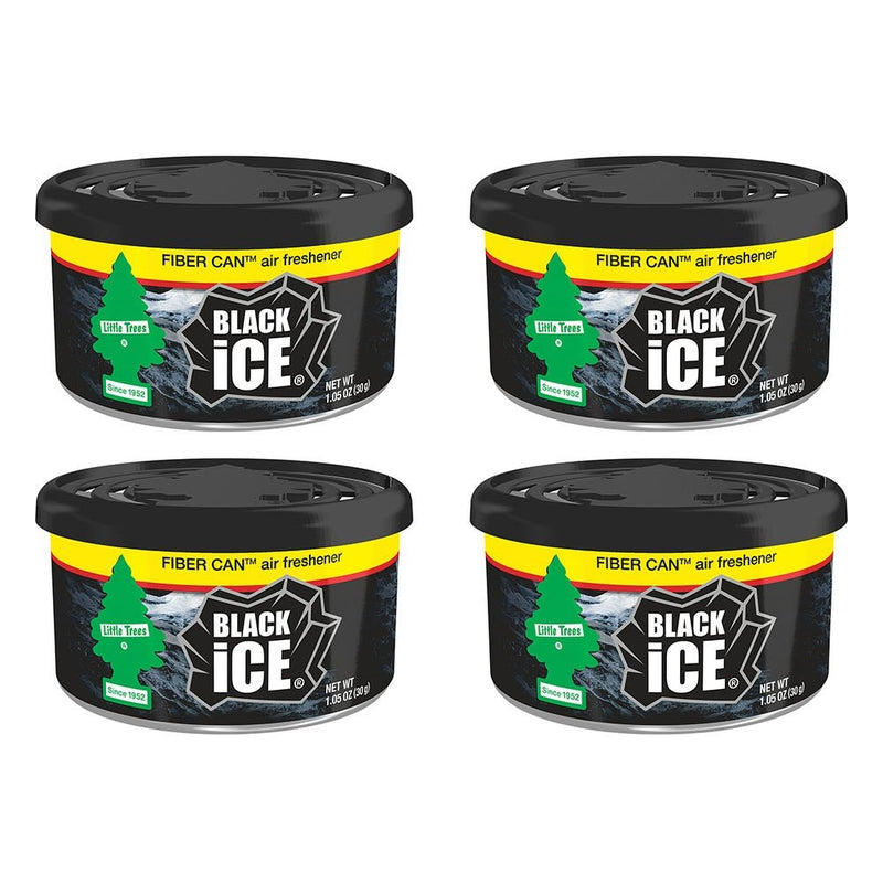 Little Trees Black Ice Fiber Can Air Freshener, 4 Pack