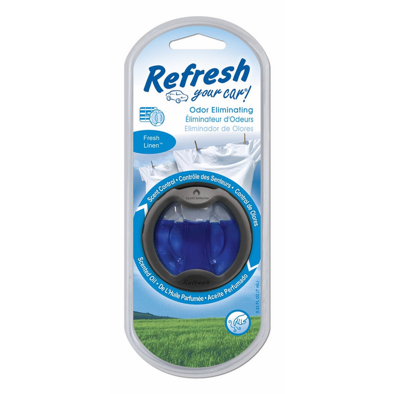 Refresh Scented Oil Diffuser Odor Eliminating Car Vent Air Freshener - Fresh Linen Scent