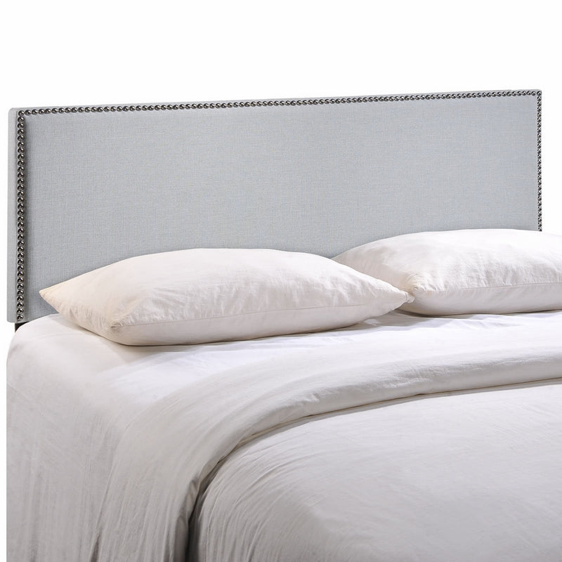 Modway Region King Nailhead Upholstered Headboard in Sky Gray