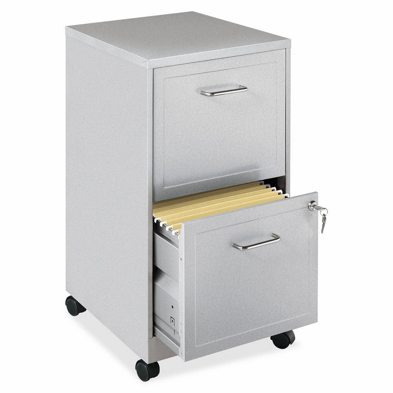 Lorell 16873 2-Drawer Mobile File Cabinet, 18-Inch Depth - Gray