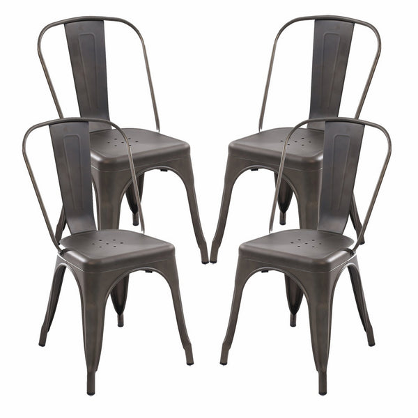 Poly and Bark Trattoria Side Chair in Bronze (Set of 4)