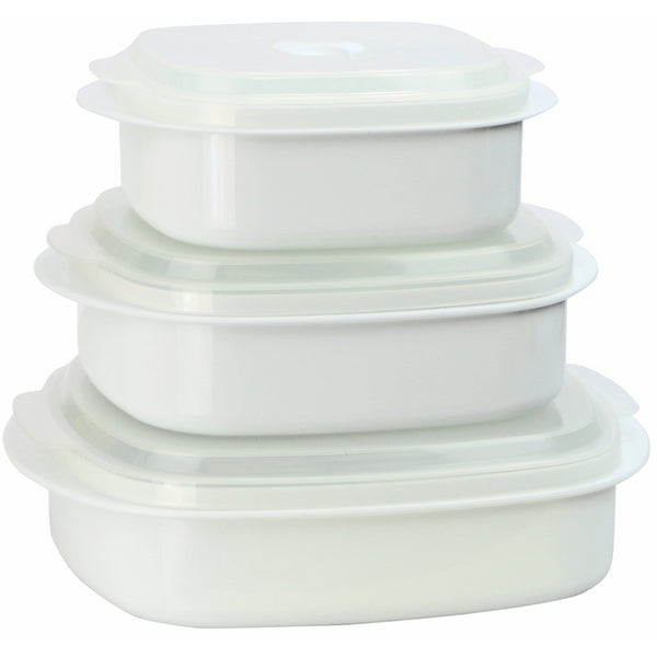 Calypso Basics by Reston Lloyd 6-Piece Microwave Cookware, Steamer and Storage Set, White