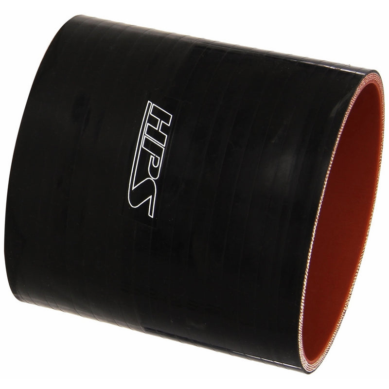 HPS HTSC-350-L4-BLK Silicone High Temperature 4-ply Reinforced Straight Coupler Hose, 70 PSI Maximum Pressure, 4" Length, 3-1/2" ID, Black