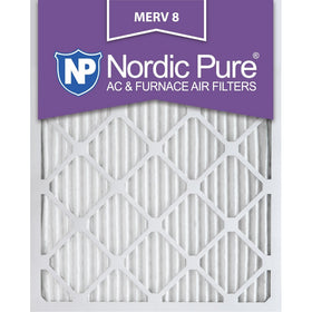 Nordic Pure 20x25x1M8-6 MERV 8 Pleated AC Furnace Air Filter, 20x25x1, Box of 6