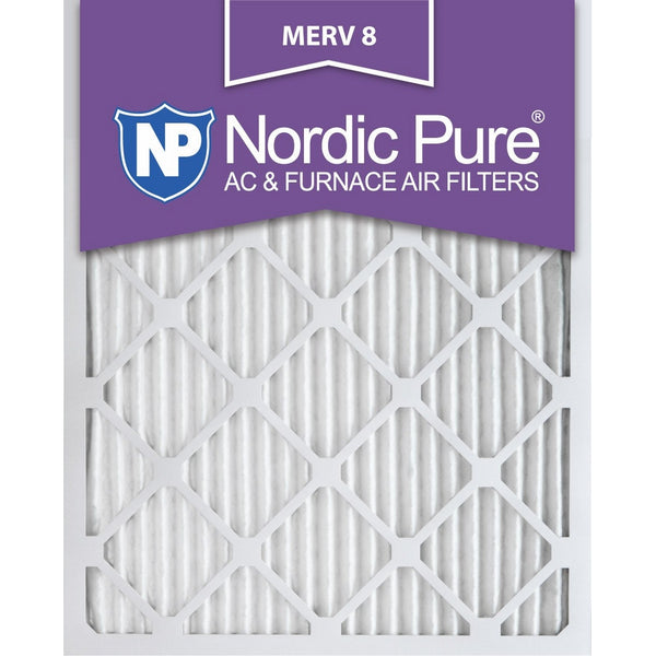 Nordic Pure 20x25x1M8-6 MERV 8 Pleated AC Furnace Air Filter, 20x25x1, Box of 6