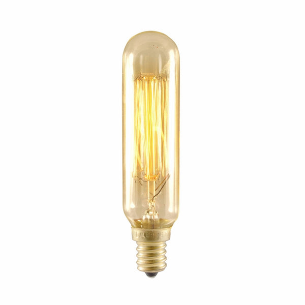 Bulbrite 132506 25-watt Nostalgic Incandescent Edison T6 Tube with Vintage Thread Filament and E12 Candelabra Base, Antique