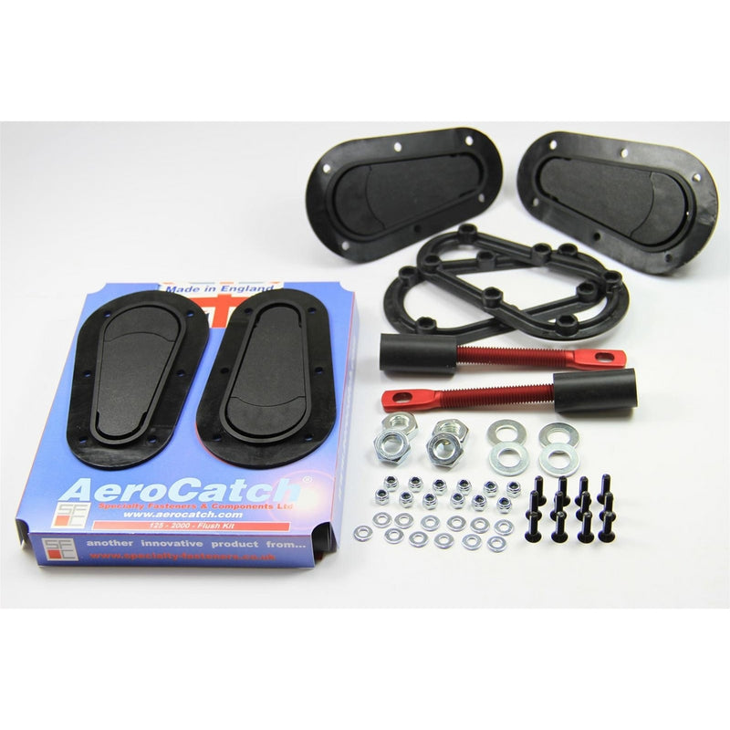 AeroCatch 125-2000 Flush Non-Locking Hood Latch and Pin Kit - Black