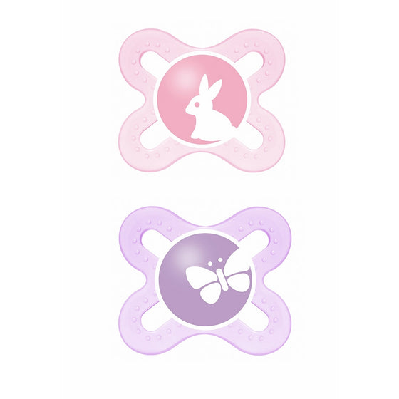 MAM Newborn Start Orthodontic Pacifier, Girl, 0 Months, 2-Count