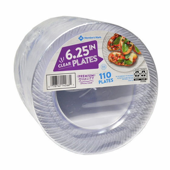 Daily Chef 6.25-Inch Plastic Plates, Clear, 100 Count