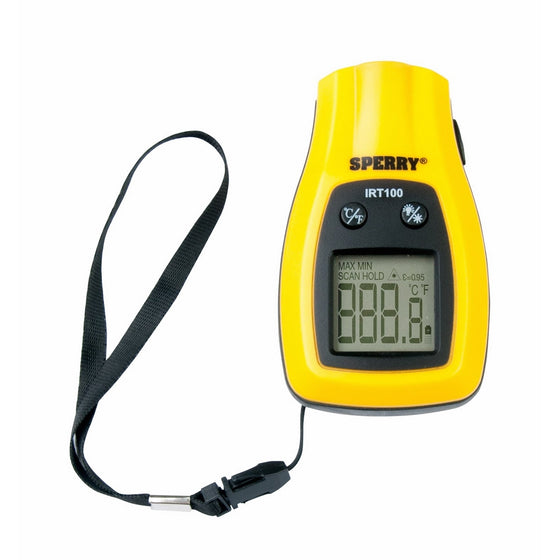 Sperry Instruments IRT100 Temperature Check Infared Thermometer, Pocket Style, Instant Reading, 6:1 Distance to Spot Ratio, Black & Yellow