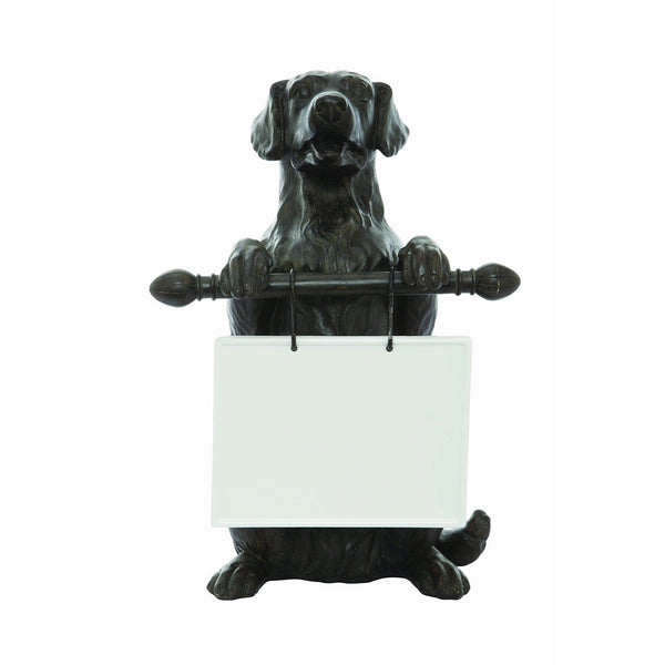 Creative Co-Op Resin Dog with Ceramic Message Board, Multicolor