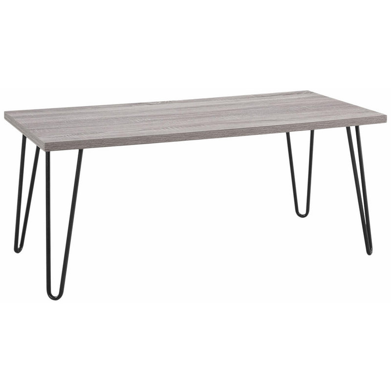 Ameriwood Home Owen Retro Coffee Table with Metal Legs, Sonoma Oak Gunmetal Gray