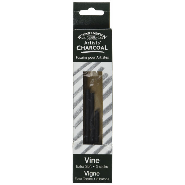 Winsor & Newton Artist Vine Charcoal Sticks 3/Pkg-Extra-Soft