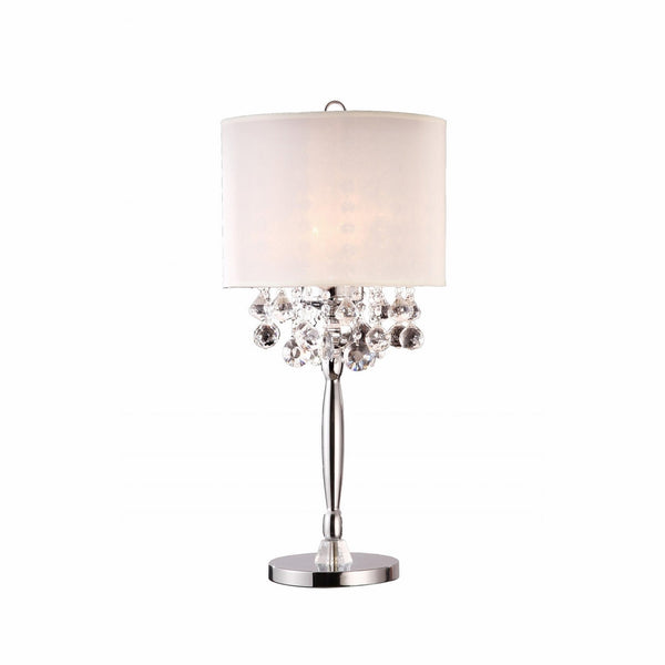 OK-5110T 30-Inch Crystal Silver Table Lamp