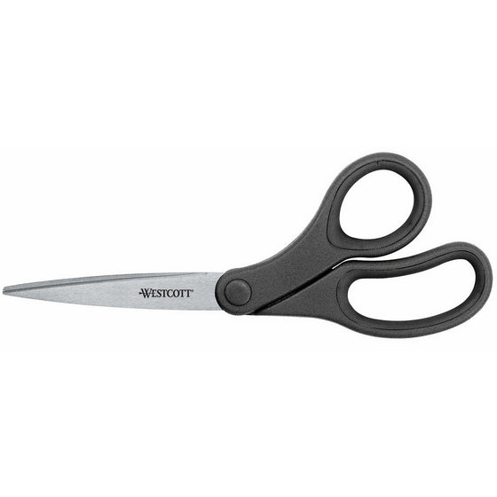 Westcott 8-Inch KleenEarth Basic Bent Scissors, Black (15584)