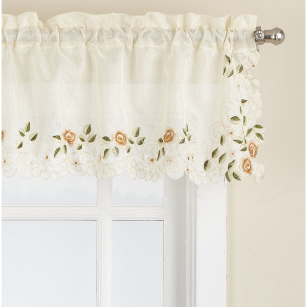 Lorraine Home Fashions Rosemary Tailored Valance, 58 by 12-Inch, Linen