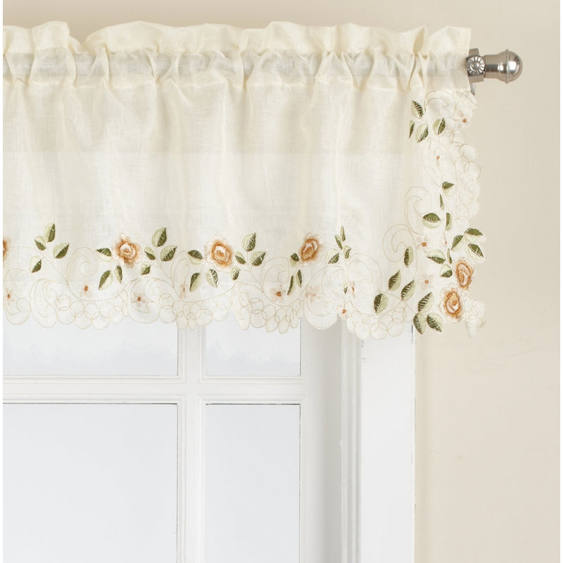 Lorraine Home Fashions Rosemary Tailored Valance, 58 by 12-Inch, Linen