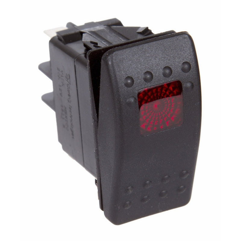 Daystar, Universal Rocker Switch with Red Light, 20 Amp, Single Pole, KU80014, Made in America, Amber