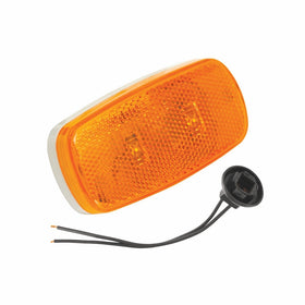 Bargman 42-59-402 Clearance/Side Marker Light (Dual LED Clearance/Side Marker with White Base - Amber)