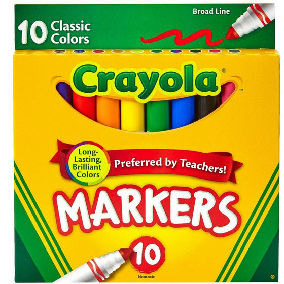 Crayola Classic Colors Broad Line Markers,10 Count ( Case of 24 )