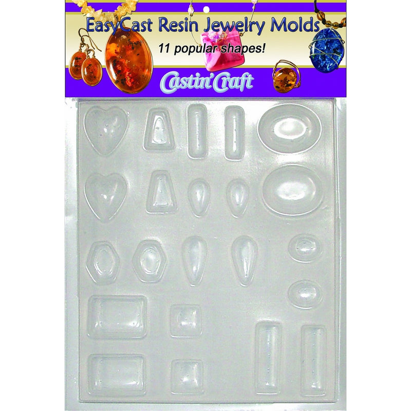 Environmental Technology Castin' Craft EasyCast Resin Jewelry Mold, 11 Popular Jewelry Shapes On One Tray