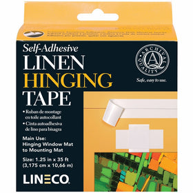 Lineco Self Adhesive Linen Hinging Tape 1.25 in. x 35 ft. white linen tape