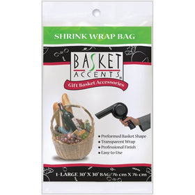Basket Accents Shrink Wrap Bag Large 30"X30" 1/Pkg-Clear
