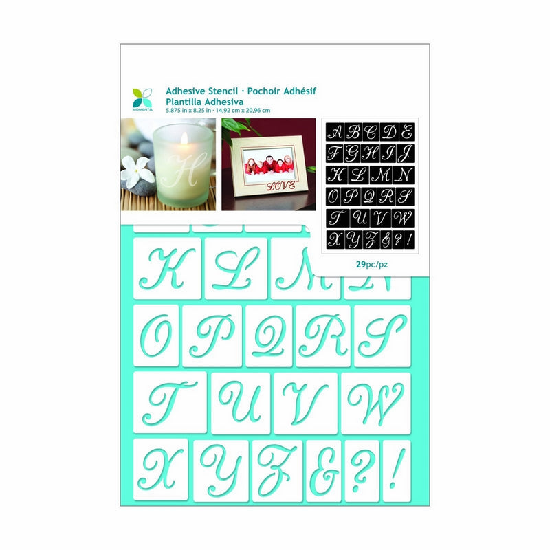 Momenta 25234 Script Alphabet Adhesive Stencil