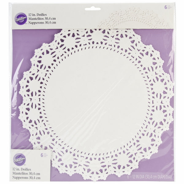 Wilton 2104-90212 6 Count Grease Proof Doilies, 12-Inch, White