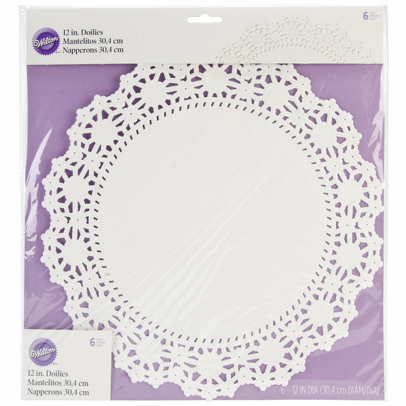Wilton 2104-90212 6 Count Grease Proof Doilies, 12-Inch, White