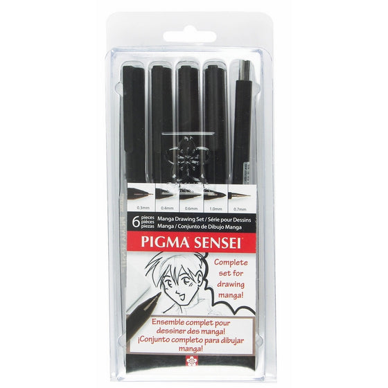 Sakura 50200 Pigma Sensei Manga 6-Piece Drawing Kit