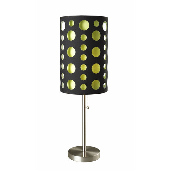 ORE International 9300T-BK-GN Modern Retro Table Lamp, 16" x 16" x 33", Black/Green