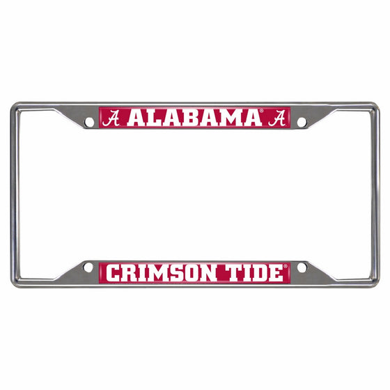 FANMATS NCAA University of Alabama Crimson Tide Chrome License Plate Frame