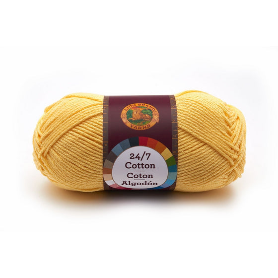 Lion Brand Yarn 761-157 24-7 Cotton Yarn, Lemon