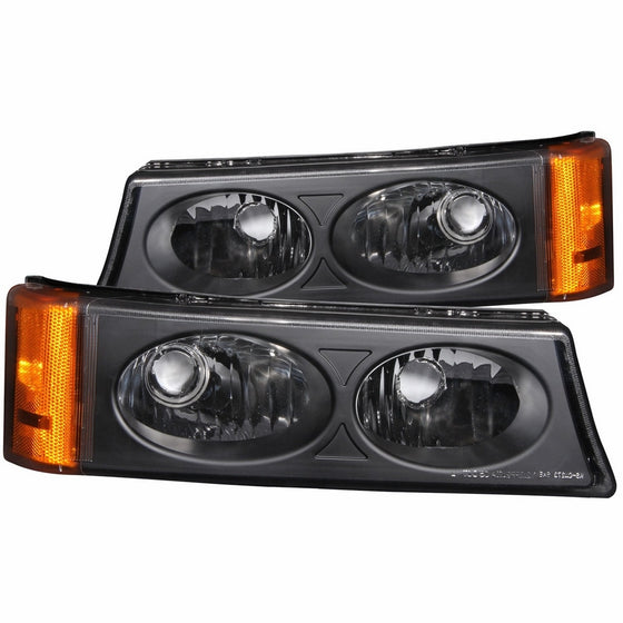 Anzo USA 511036 Chevrolet Avalanche/Silverado Black Crystal Lens Parking Light Assembly - (Sold in Pairs)