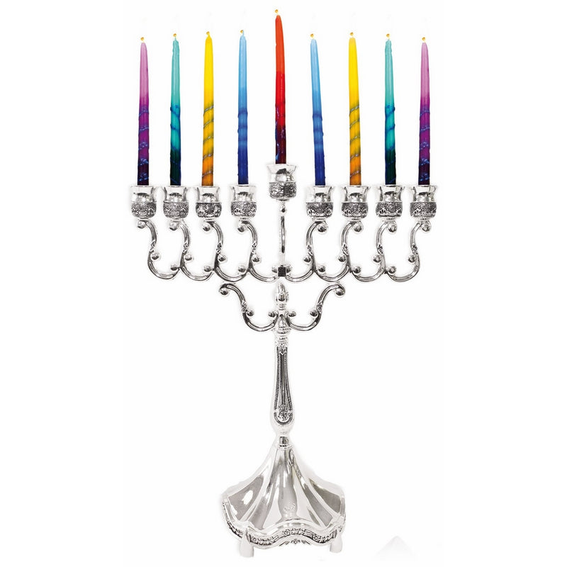 Majestic Giftware MN-HA19379BS Hanukkah Menorah, 8-Inch, Silver Plated