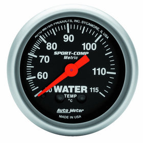 Auto Meter 3332-M Sport-Comp Mechanical Metric Water Temperature Gauge
