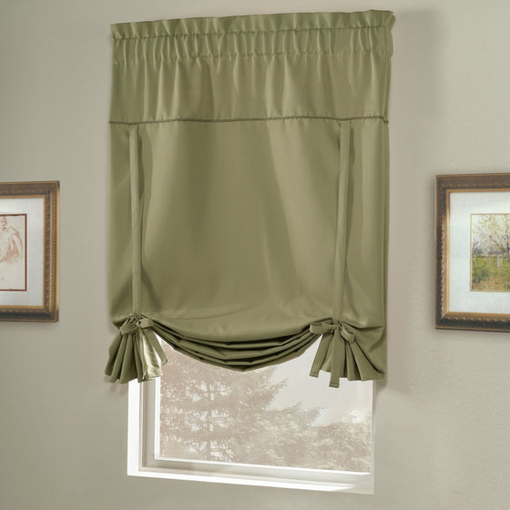 United Curtain Blackstone Blackout Tie Up Shade, 40 by 63-Inch, Sage