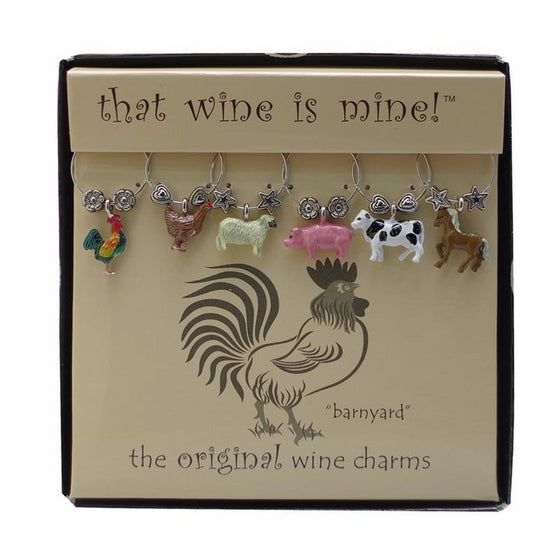 Wine Things WT-1439P Barnyard Wine Charms, Painted