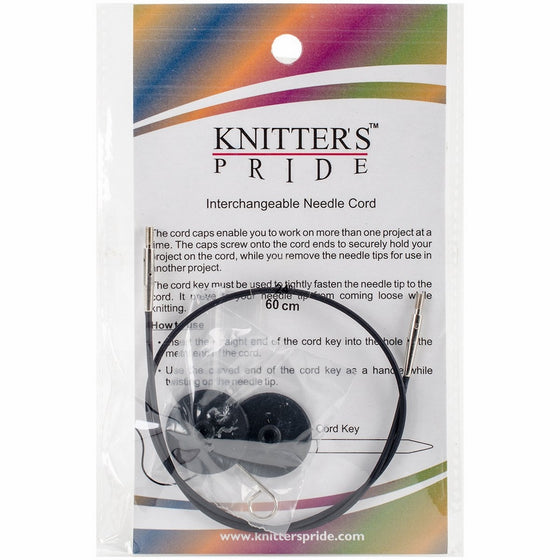 Knitter's Pride Interchangeable Cords 14" (24" w/tips), Black