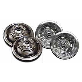 Pacific Dualies 49-1608 Polished 16 Inch 8 Lug Stainless Steel Wheel Simulator Kit for 1974-2000 Chevy GMC 3500; 1974-1998 Ford F350; 2008-2018 E350/E450 Van; 1974-1999 Dodge Ram 3500