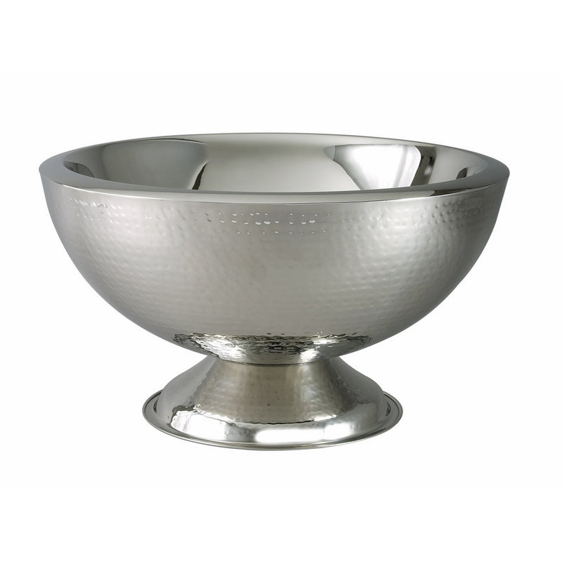 Elegance Hammered 3-Gallon Stainless Steel Doublewall Punch Bowl