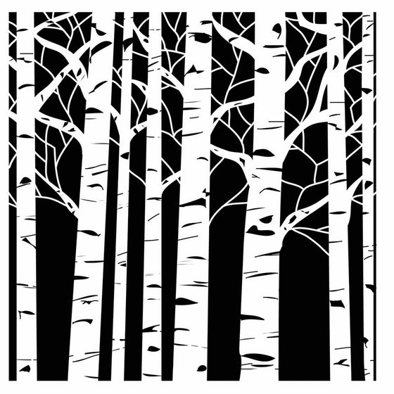 CRAFTERS WORKSHOP TCW-252 Template, 12 by 12-Inch, Aspen Trees