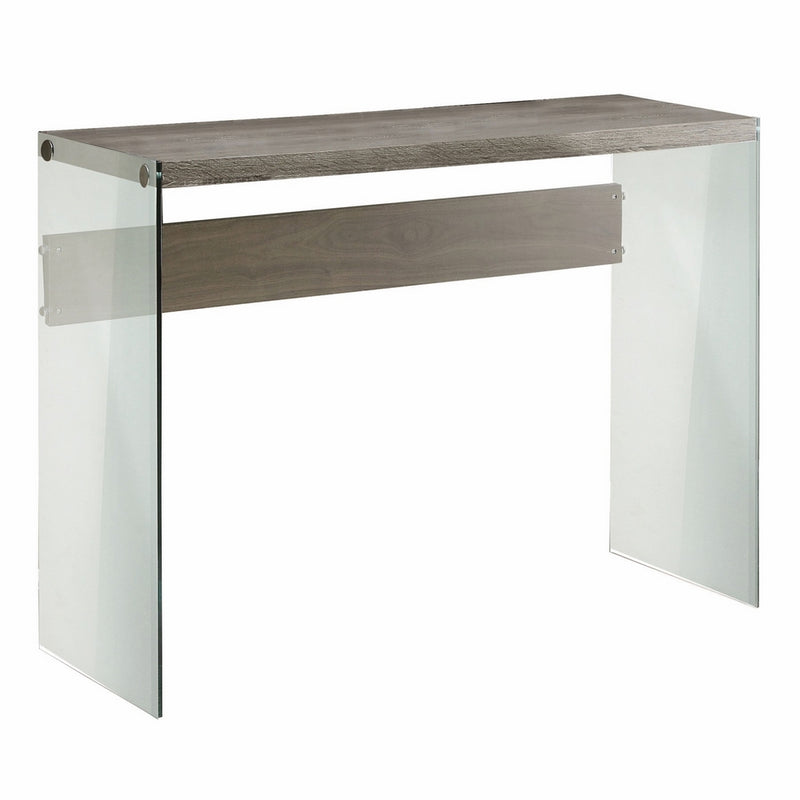 Monarch specialties I 3055, Console Sofa Table, Tempered Glass, Dark Taupe, 44" L