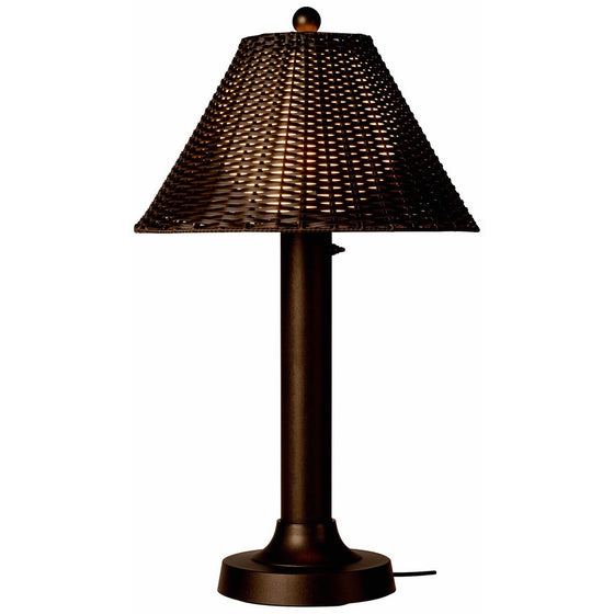 Tahitti 17257 Bronze 34-inch Table Lamp With Walnut Wicker Shade