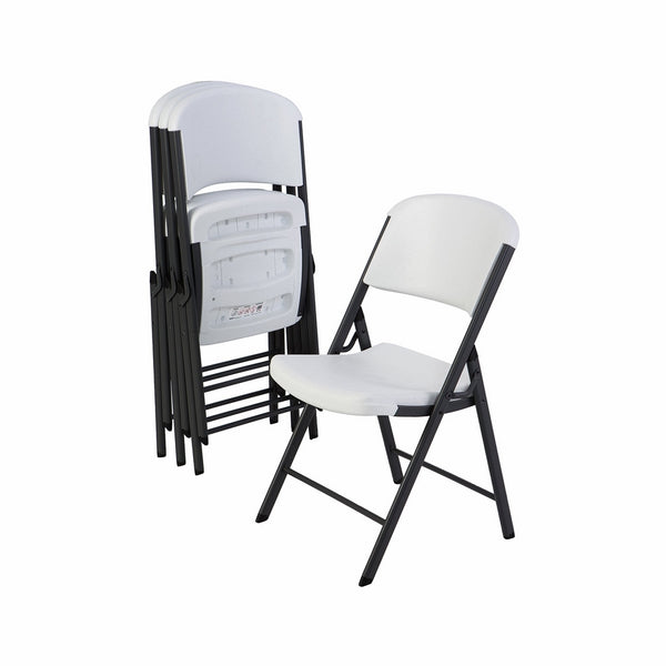 Lifetime 42804 Folding Chair, White Granite, Pack of 4