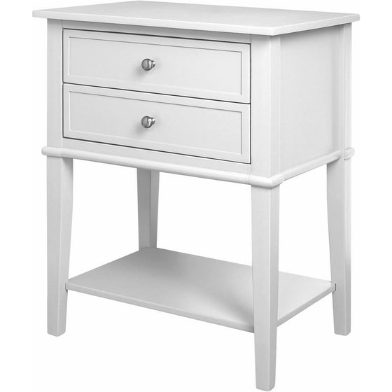 Ameriwood Home Franklin Accent Table with 2 Drawers, White