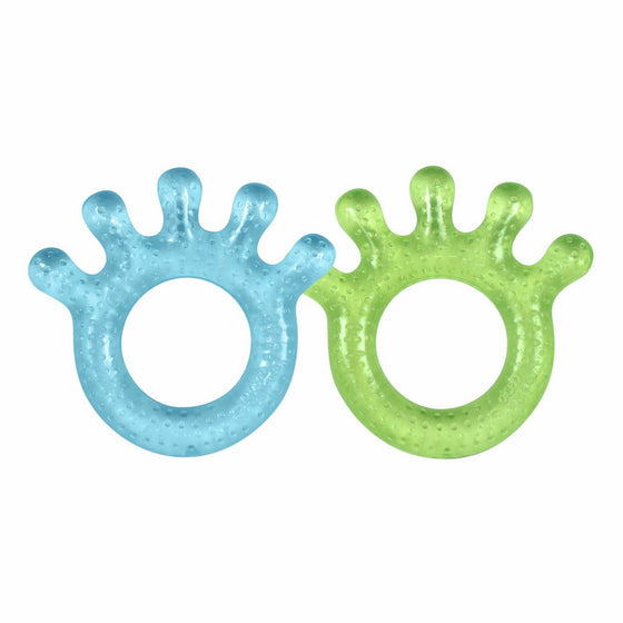 green sprouts 2 Count Cool Hand Teether, Green, Blue, 3 Months