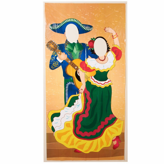 Fun Express Plastic Fiesta Couple Photo Door Banner