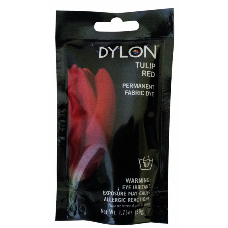 Dylon Permanent Hand Use Fabric Dye used Worldwide by Best Designers, Fiber Reactive, Suitable for all Natural Fibers, Permanent and Easy to Apply, Color: Tulip Red, Size: 1.75 oz (50 gram)